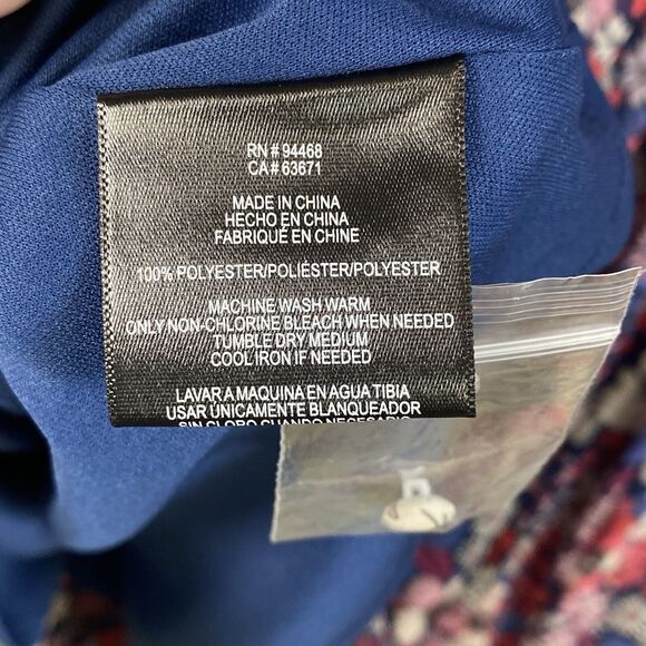 BCBG Paris Dress Womens XS Blue Pink Halter Floral Chiffon Handkerchief Hem Boho - Picture 11 of 15